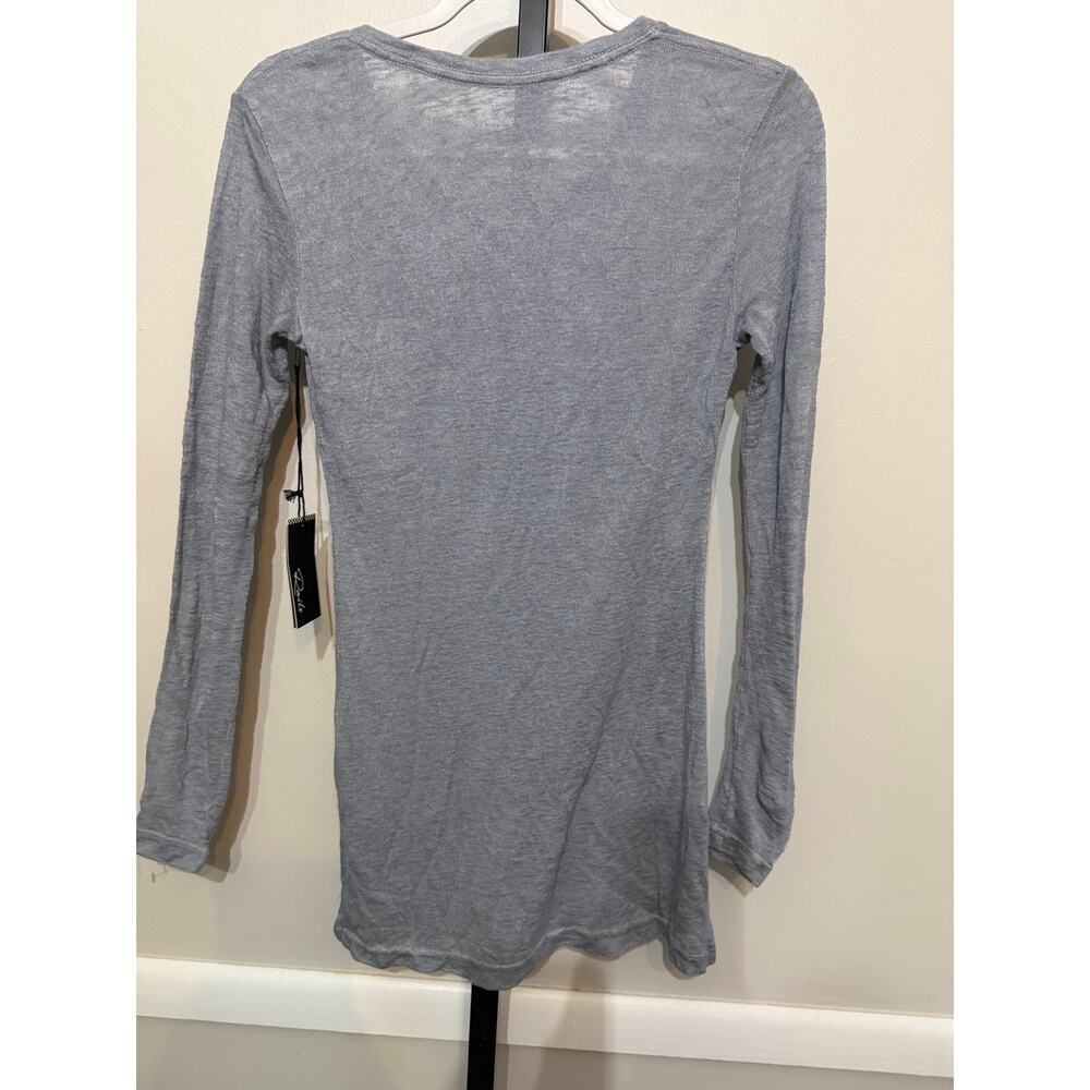 Rails Gray Long Sleeve Henley Pocket Tee Size S Made in USA NWOT - Picture 3 of 6